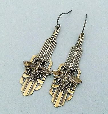 Honeybee Earrings Art Deco Bees Art Deco Revival Jewelry  • $20