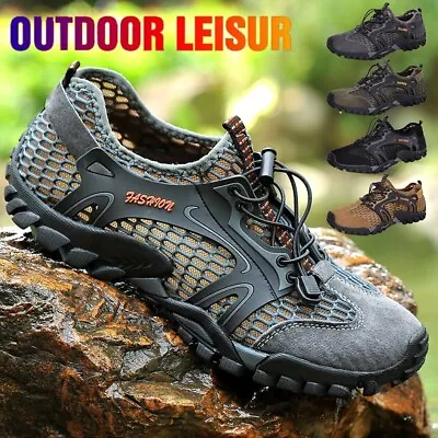 Mens Quick Dry Water Shoes Non-slip Outdoor Trekking Beach Wading Sneakers Size • $27.47