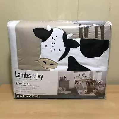 Lambs & Ivy 5 Piece Crib Set Baby Farm Animal Collection Bedding & Wall Decals • $89.99