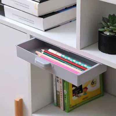 $12.73 • Buy Under Desk Table Drawer Tray Pencil Organizer Hidden Self Storage Adhesive AU