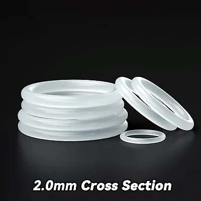 $4.28 • Buy Clear Silicone Rubber O Rings Metric Food Grade 2mm Cross Section 5mm-90mm OD