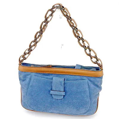 £148.31 • Buy Max Mara Shoulder Bag Blue Brown Woman Authentic Used T1916