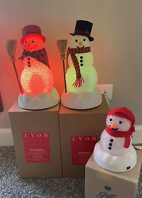 Vintage Avon Chilly Sam Chilly Samantha And Little Chilly Snowman Family Of 3 • $99