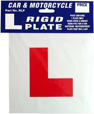 Rigid Hard Plastic Learner Driver L Plate Exterior Car Motorbike Motorcycle • £4.29