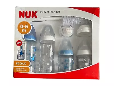 £20.99 • Buy NUK First Choice+ Perfect Start Set No Colic 0-6 Months Baby Bottle Soother Blue