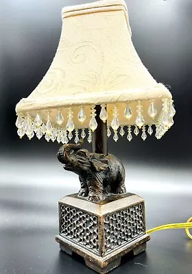 Vintage Elephant On Pedistal Accent Lamp 12” Resin Roller Switch Tested Working • $27.75