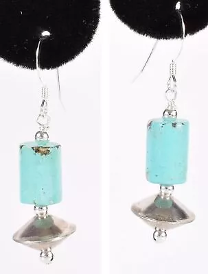 Charming! Vintage Sterling Silver + Turquoise Earrings • $76
