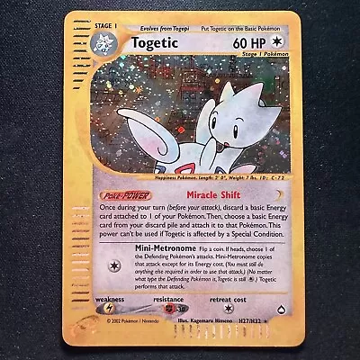 Togetic H27/H32 Aquapolis Rare Holo Pokemon Card • $61.66