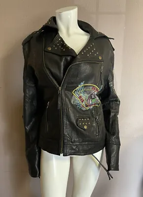 NWOT Ed Hardy Leather Jacket Unisex Large Size L Vtg Y2K Purple Panther • $199.99