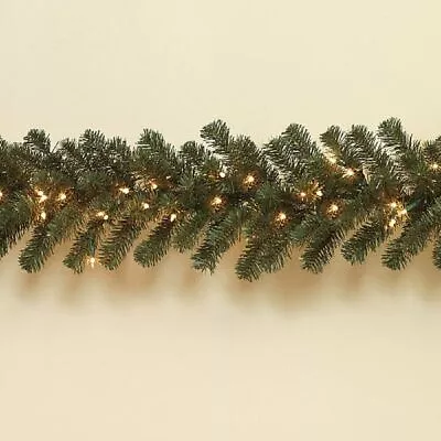 Pre Lit Balsam Pine Christmas Garland 9 Feet Long New • $30.58