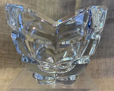 Lenox Ovations Waves Clear Lead Crystal Nut Candy Dish Bowl Votive 4.5  Signed • $13.12