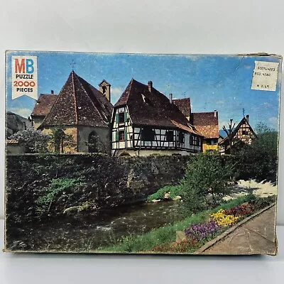 Vtg Milton Bradley Magnum 2000 Piece Jigsaw Puzzle Alsace Kayserberg Germany • $19.96