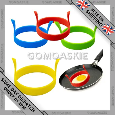 2 X  Silicone Egg Frying Rings Fry Fried Poacher Mould Perfect For Pancakes Ring • £3.23