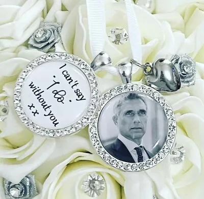 Wedding Bouquet Memory Photo Charm - I Can't Say I Do Without You - Diamante • £10.95