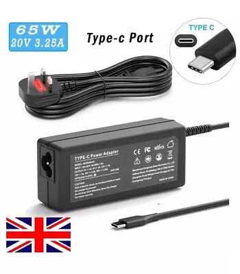 65W TYPE-C USB-C Laptop Power Adapter Charger For Lenovo Acer HP Apple Sony ASUS • £12