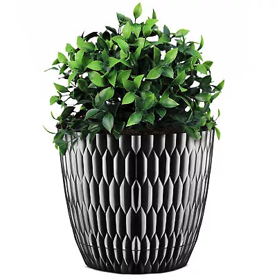 Plant Pots With Saucer Indoor Flower Pot With Drainage Hole Round Outdoor Garden • £6.49