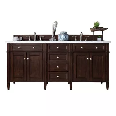 James Martin Vanities Brittany 72  Burnished Mahogany Double Vanity W/ 3 CM • $4285