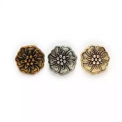 5pcs Vintage Series Flower Metal Buttons Clothing Sewing Hair Accessories Decor • $3.29