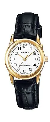 Casio Ladies Watch LTP-V001GL-7B Gold Plated Case Leather Band Japanese Movement • $45