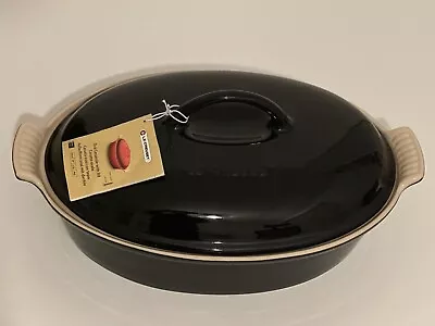 £75 • Buy Le Creuset Ceramic Oval Casserole Dish With Lid 36cm Shiny Black