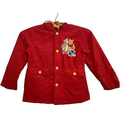 Disney Winnie The Pooh Boy's Red Rain Hooded Jacket Kids Size 4T • $12.89