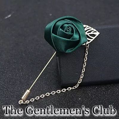 Floral Lapel Pin For Men's Suite (hunter Green) • $9.98