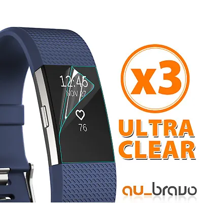 $3.95 • Buy 3x Ultra Clear Front Screen Protector Films Guard Cover For Fitbit Charge 2