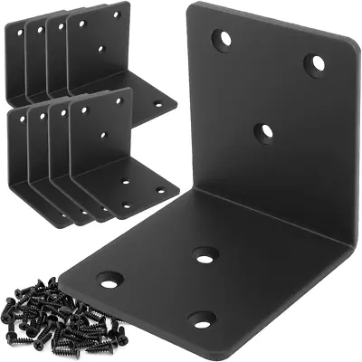 20Pcs Black Angle Bracket 2 X2 X2  Stainless Steel L Brackets For Wood Heavy D • $27.92