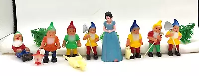 Vintage Blue Dress Snow White And 7 Dwarfs Cake Top Decorations With Pine Trees • $14.99