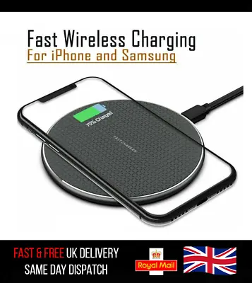 Fast Wireless Charger Charging Pad For Apple IPhone XS Max Xr X 11 Plus Samsung  • £5.99