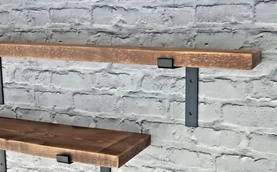 Shelf Rustic Chunky Industrial Handmade Shelves Metal Brackets/Solid Wood 4.4 • £40