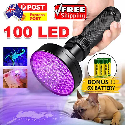 100 LED UV Flashlight Torch Light Lamp Ultraviolet Blacklight Aluminum 395 NM • $16.45