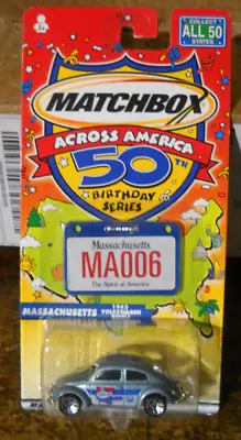 2 Lot MATCHBOX ACROSS AMERICA DIECAST NIB GEORGIA MASSACHUSETTS VW PANEL BEETLE • $11.09