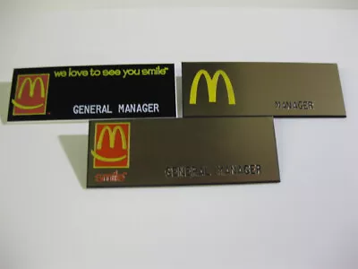 McDONALD'S Uniform Employee Name Badges W/ Management Titles! ** 3 Different! • $5.98