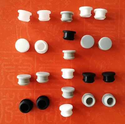 Cover Plug White/Gray Silicone Snap-on Hole Cover Protector Caps Φ2.5mm~Φ14mm • £1.43