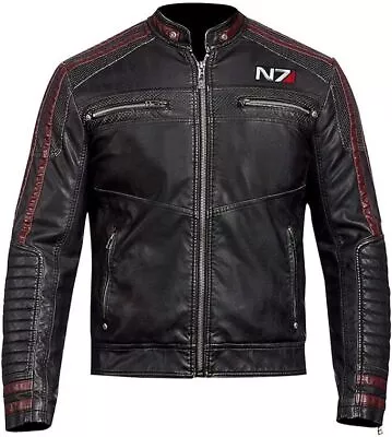 Mass Effect 3 - N7 Commander Shepard Stylish Men's Real Leather Jacket • $49.99