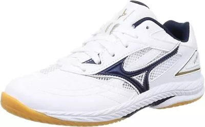 Mizuno WAVE DRIVE 9 White/Navy/Gold Unisex Table Tennis Shoes 81GA2205 14 NEW!! • $107.68