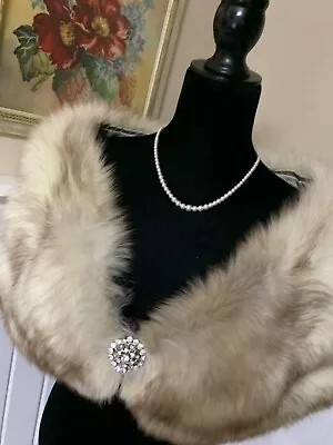 $100 • Buy Vintage Genuine Fox Fur Stole Cape Wrap Bridal Wedding