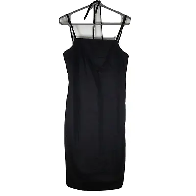 Club Monaco - Black Strappy Dress - 100% Cotton - Size 10 • £4.99