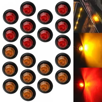 Amber/Red Safety LED Side Marker Bullet Wide Light For Truck Trailer Pickup IP68 • $16.98