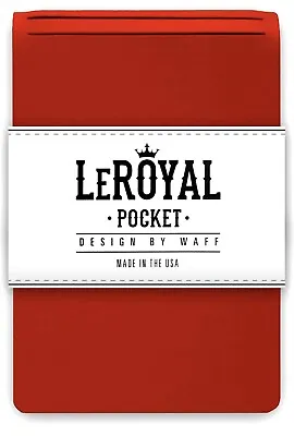 LeRoyal Waff Red Leather Scratch Pad Holder 4.5x3.5” Leather Pocket Notebook • $13.99