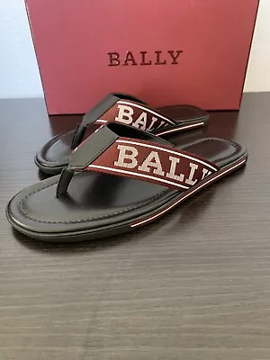 Men's Bally Border T Sandals Slides Thongs Red/white Size 11 D Made In Italy • $199.95