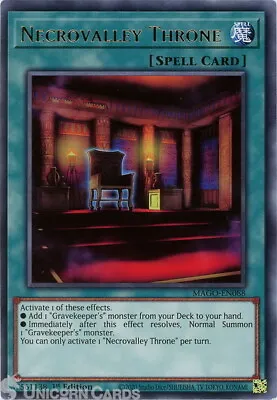 MAGO-EN088 Necrovalley Throne Rare 1st Edition Mint YuGiOh Card • £0.99