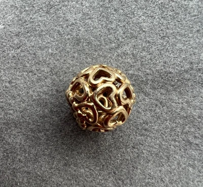 £231.30 • Buy Authentic Pandora 14k Gold RARE Charm Open Your Hearts Openwork 750964