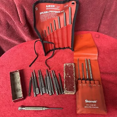 Vintage Starrett Long Drive Pin Punch Set Mixed Lot Nail Sets Screwdriver Extras • $22.50