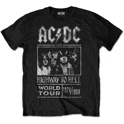 Highway To Hell World Tour 1979/1980 AC/DC Short Sleeve T-Shirts Official Licens • £13.95