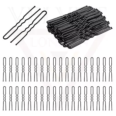 50Pcs U Hair Pins Wavy Bun Pins Clips Hair Grips Bobby Pins Hair Styling Pins • £3.99