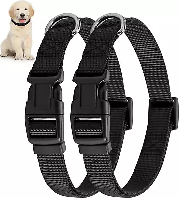 Puppydoggy Adjustable Dog Collar Black Nylon Dog Collar Martingale Collar For... • $11.09