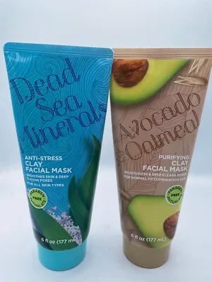 $24.99 • Buy Set Dead Sea Minerals Anti Stress Clay Facial Mask & Avocado Oatmeal Purifying