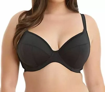  Elomi ES7504 Bikini Swim Top Underwire Plunge Essentials Black 38DDD • $34.50